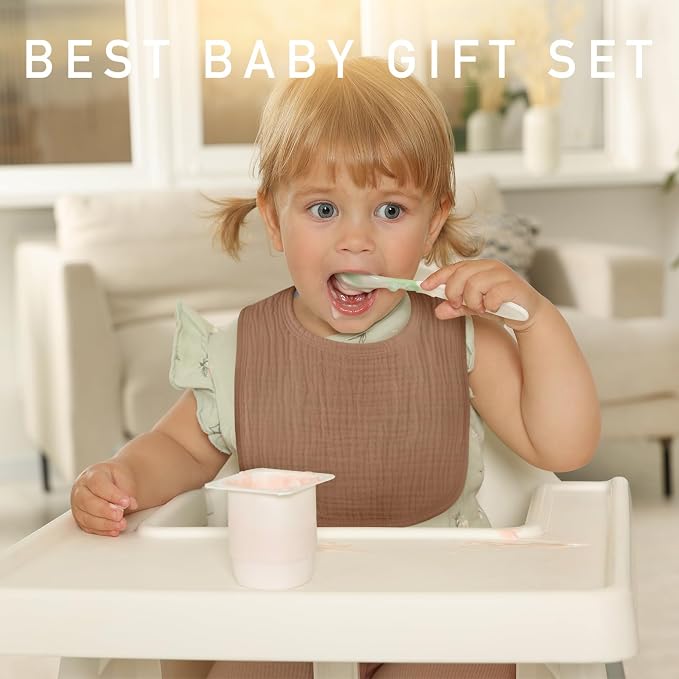 Muslin Baby Drool Bibs for Unisex Boys Girls, 10 Pack Soft Cotton Baby Bib for - Image 3
