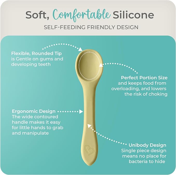 Mason Bottle Silicone Baby Spoons – BPA-Free Feeding Utensils - Image 3