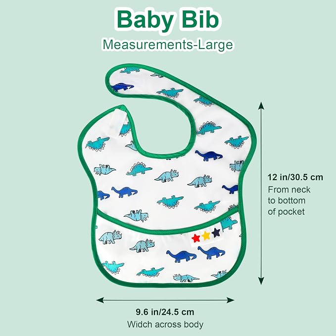 Accmor Baby Bibs, Waterproof Baby Toddler Bibs, Apron Smock Bib - Image 8