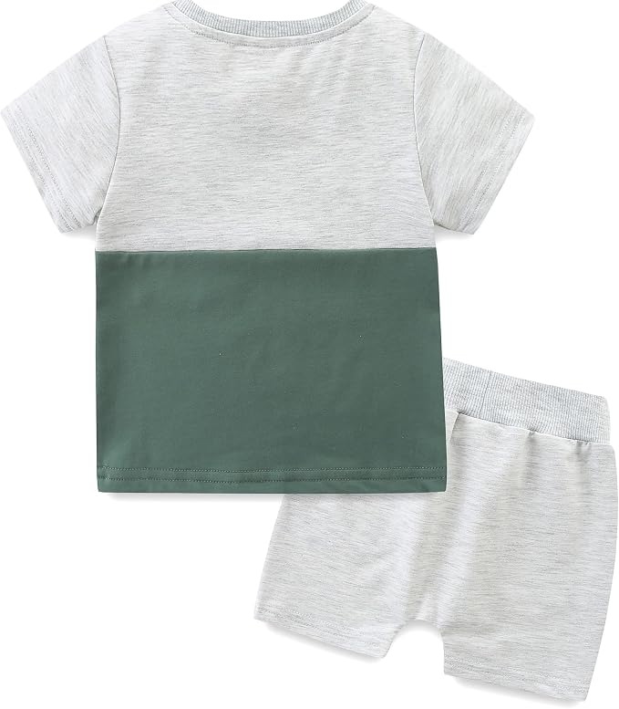 Baby Boy Outfits Short Long Sleeve Pants Clothes Set Spring Summer Hooded - Image 2