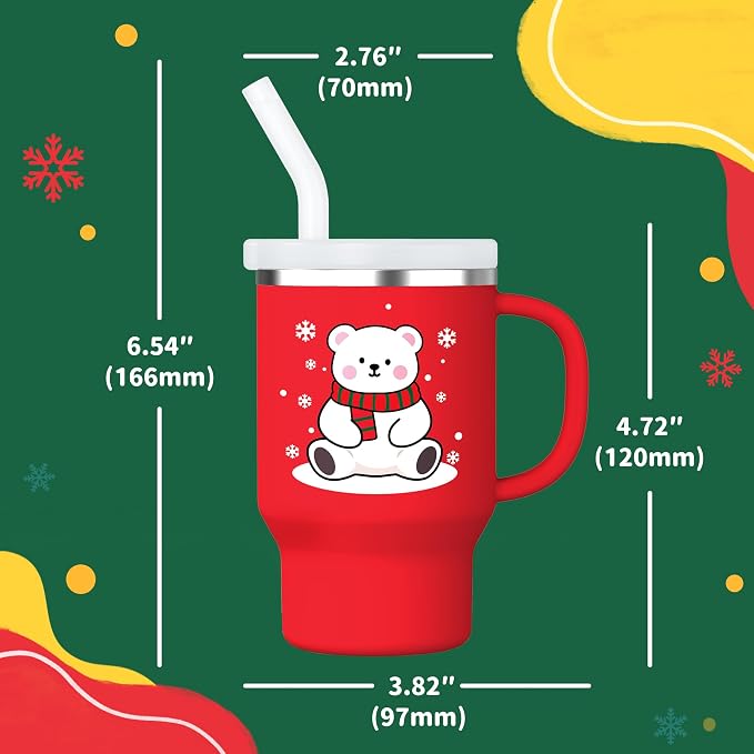 Bella's Friends Christmas Mini Tumbler- 9 0z Toddler Sippy Cup, Flexible Straw - Image 3