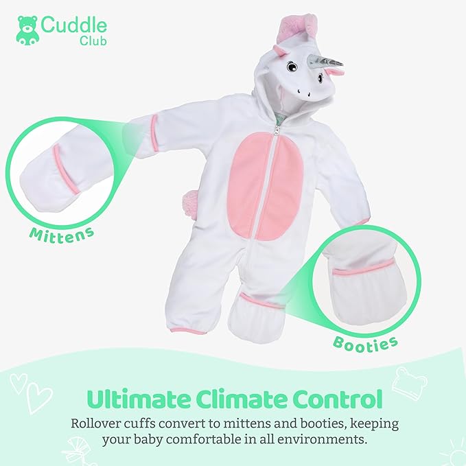 Cuddle Club Fleece Baby Bunting Bodysuit - Image 3
