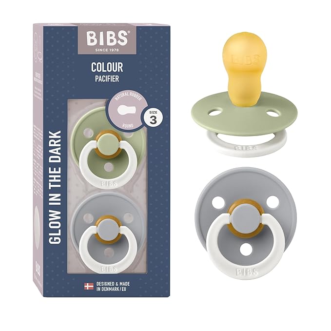 BIBS Pacifiers Colour Collection | Natural Rubber Baby Pacifier | Set of 2 by BIBS