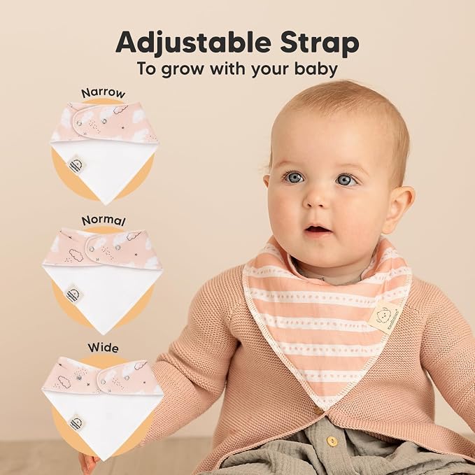 8-Pack Organic Baby Bandana Bibs - Image 3