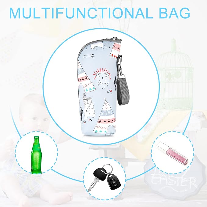 Accmor Baby Bottle Tote Bags, Insulated Breastmilk Cooler Bag, Nursing Bottle - Image 6