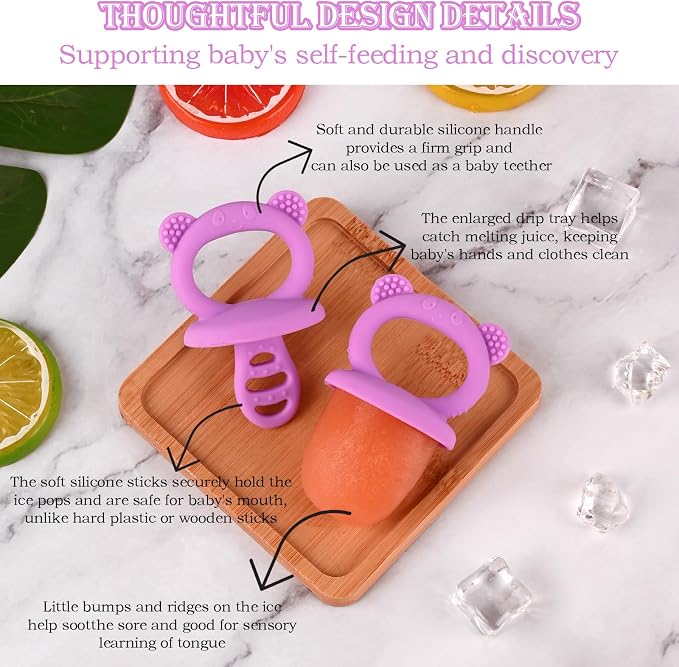Sakolla Baby Popsicle Molds Mini 6-Cavity Silicone Ice Pop Mold - Image 4