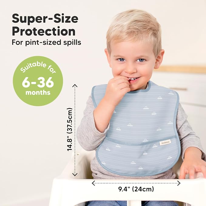 3-Pack Waterproof Baby Bibs for Eating - Image 3