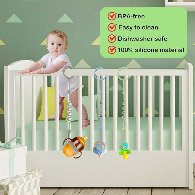Toy Straps for Baby, RTMOK Silicone Setpacifier Clip, Applies to Car Seat Toy - Image 5