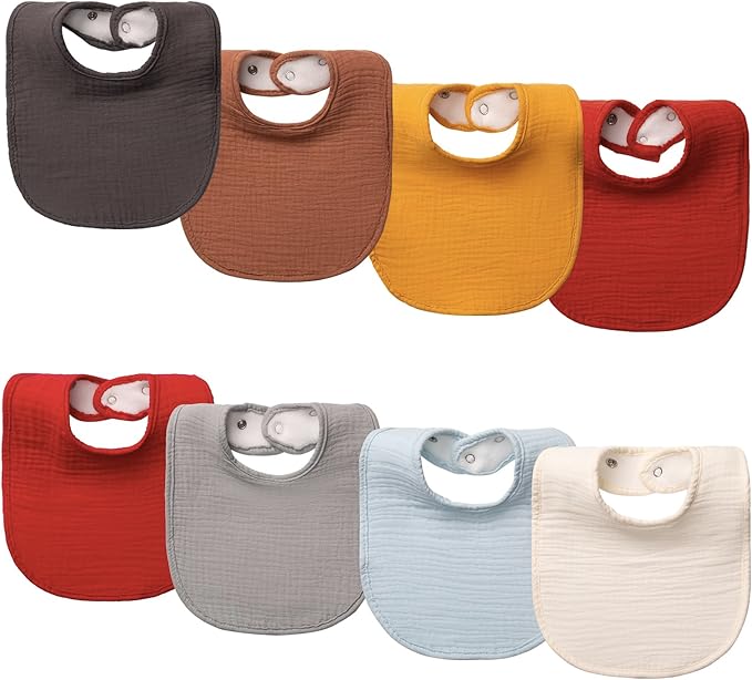 8-Pack Cotton Baby Drool Bibs by Unknown