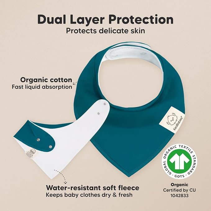 8-Pack Organic Baby Bandana Bibs - Image 2