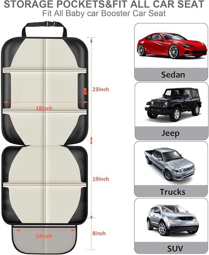 Car Seat Protector, 2 Pack Car Seat Protectors Baby Carseat Waterproof Durable - Image 3
