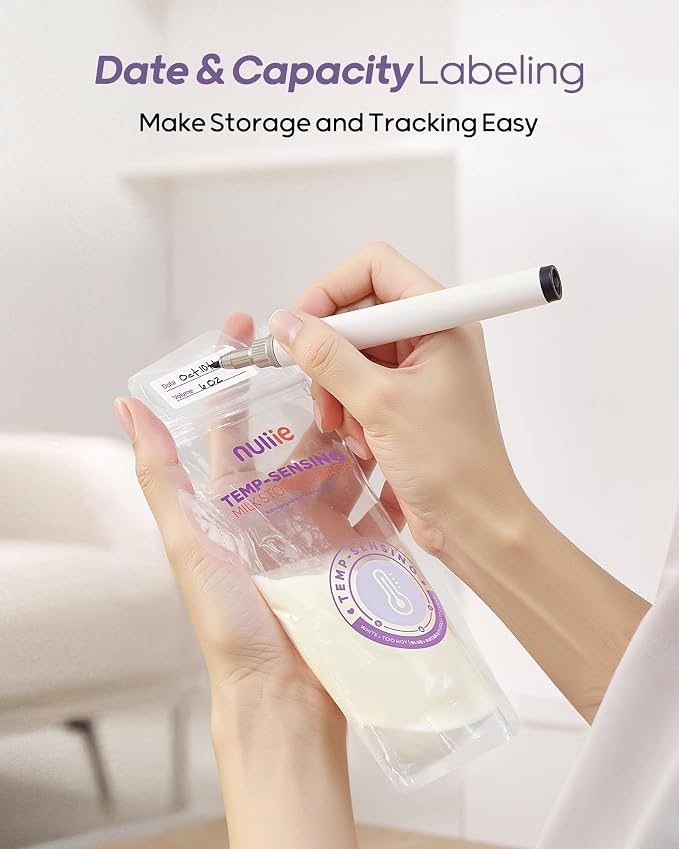 Nuliie 150pcs Temp-Sensing Breastmilk Storage Bag, Huge Temp-Sensing Icon & - Image 7