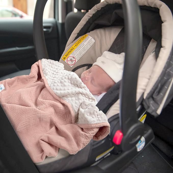 lulumoon Baby Blanket for Newborn Receiving: Minky Dot & Muslin Lightweight - Image 9