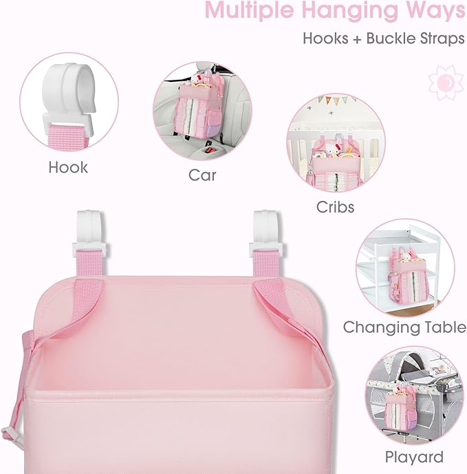 Maliton Hanging Diaper Caddy Nursery Caddy Organizer - Image 2