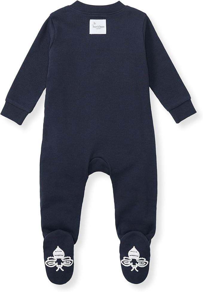 Burt’s Bees Baby Boys' One-Piece Sleep and Play 100% Organic Cotton PJs - Image 2