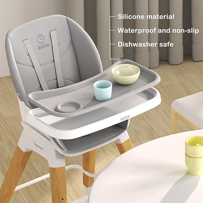 8 in 1 Convertible Wooden High Chair, Adjustable Baby High Chair - Image 2