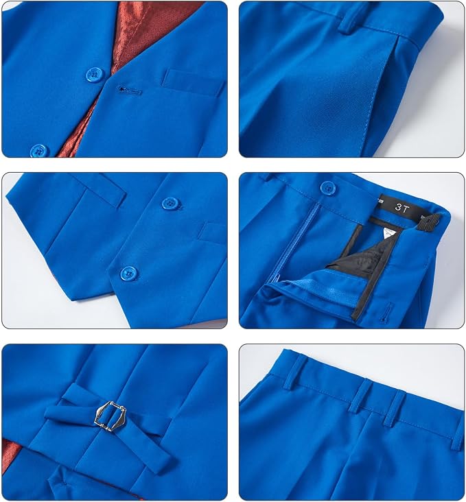 Boys Vest Set Formal Dress Suits Wedding Outfit Dresswear - Image 3
