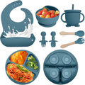 Baby Led Weaning Supplies, 8 Piece BPA-Free Silicone Feeding Set, Silicone by Catvegue
