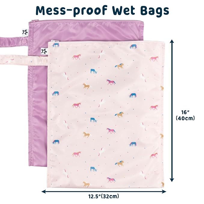 Tiny Twinkle Wet Dry Bag – 2 Pack Reusable Waterproof & Mess Proof Wet Bags - Image 4
