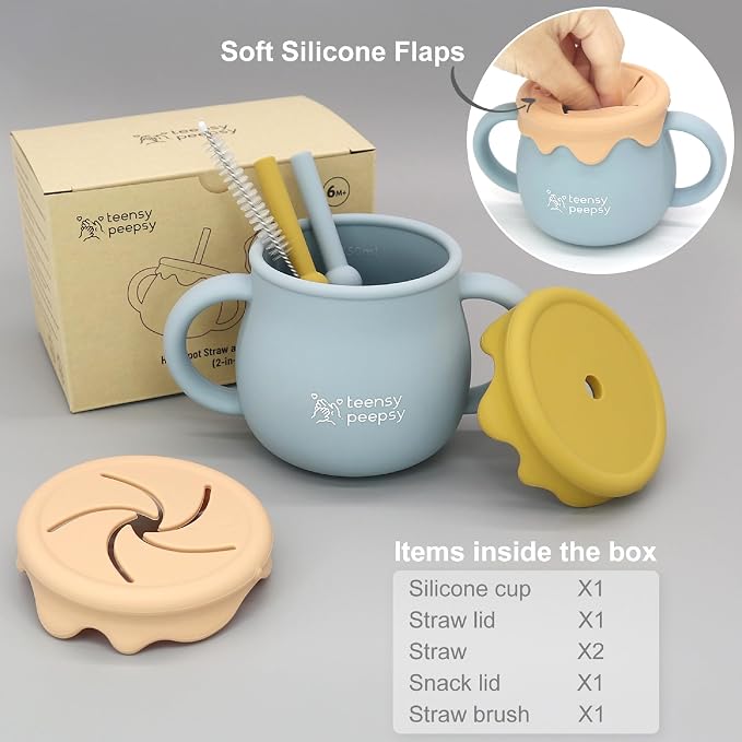 Honey Jar Pot 3-in-1 Silicone Training Cup 8.5oz, Baby Sippy Cup - Image 3