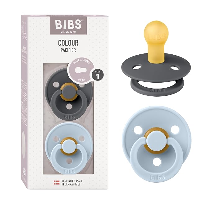 BIBS Pacifiers Colour Collection | Natural Rubber Baby Pacifier | Set of 2 by BIBS