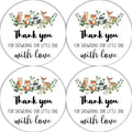 80 Pieces Thank You for Showering Our Little One by PNTKION