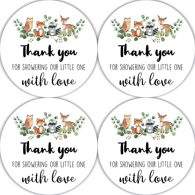 80 Pieces Thank You for Showering Our Little One by PNTKION