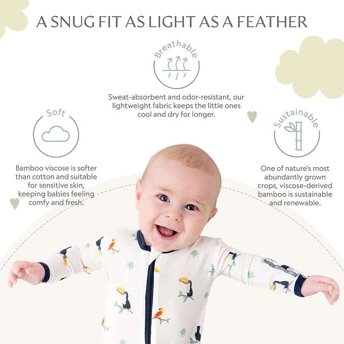 Bamboo Little Soft Baby Footie Pajamas, Baby Clothes, Newborn Sleepers - Image 3