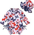 Infant Baby Girl Swimsuit One-Piece Long Sleeve Rash Guard by YOUNGERTREE