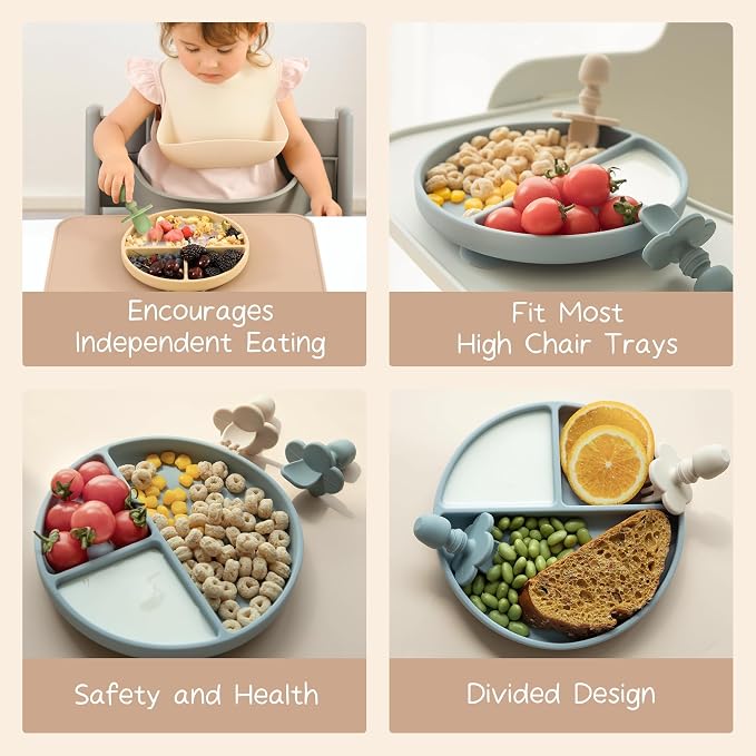 Moonkie Suction Plates for Baby | 100% Silicone BPA-Free Baby Plates - Image 3