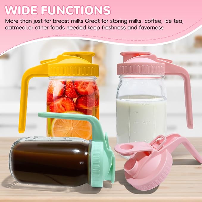 2 PACK Breast Milk Pitcher 32OZ Glass Breastmilk Pitcher - Image 8
