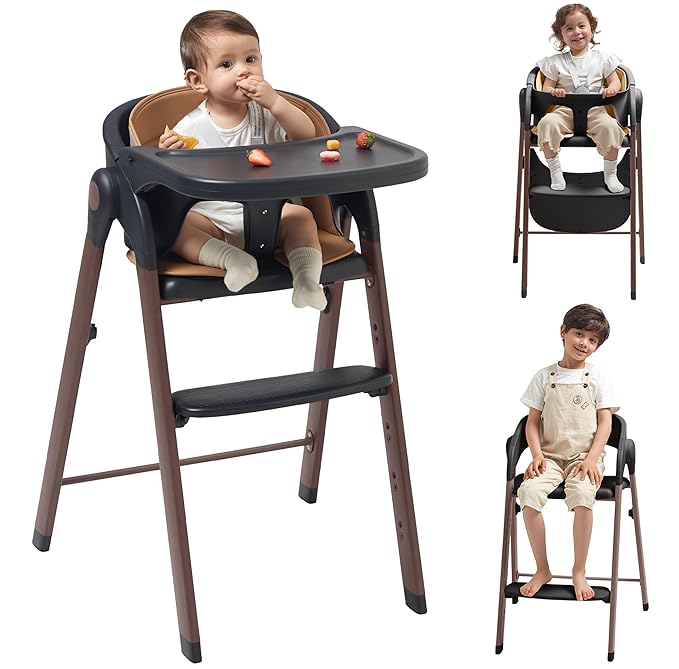 KUB High Chair for Babies and Toddlers Adjustable Foldable Convertible 5 Point by KUB