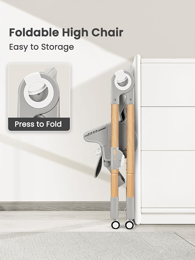 Foldable High Chair with Soft Cushion, High Chairs - Image 3