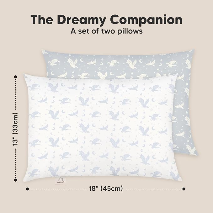KeaBabies 2-Pack Toddler Pillow 13x18 - Image 3