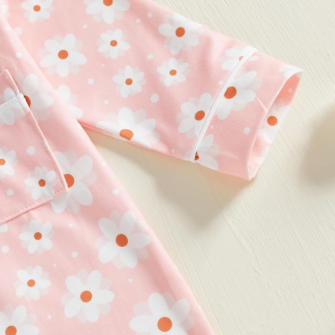 Balaflyie Baby Girl Button Down Pajamas Romper One-Piece Jumpsuit Long Sleeve - Image 4