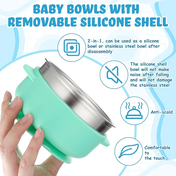 Nuogo 6 Pcs Stainless Steel Baby Bowls - Image 2