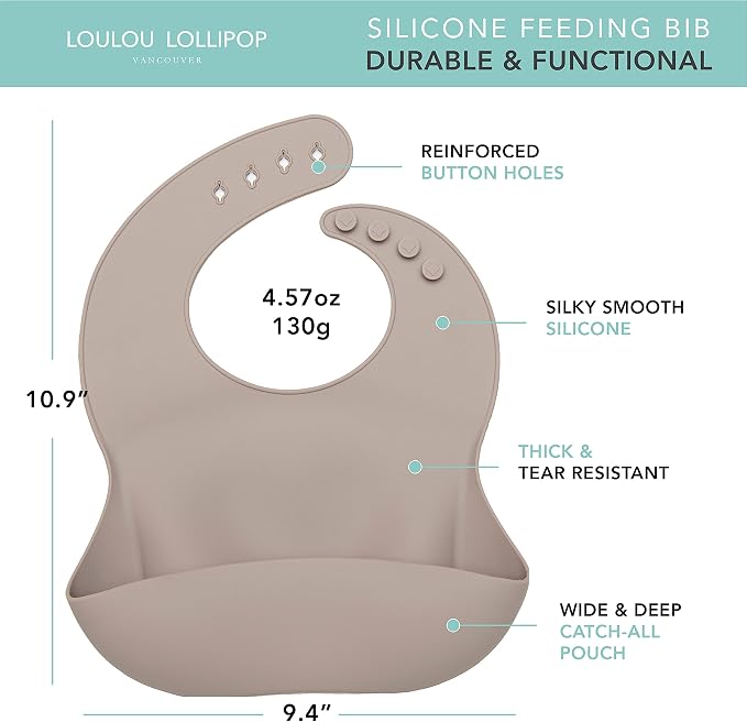 Loulou Lollipop Soft, Waterproof Silicone Feeding Bib - Image 2