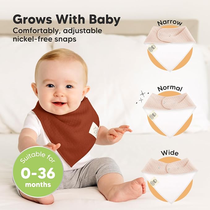KeaBabies 8-Pack Bandana Bibs for Baby Girls, Boys - Image 4