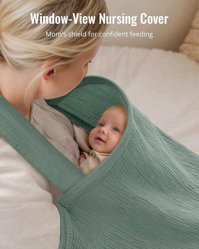 Blissful Diary 2-in-1 Muslin Baby Car Seat Cover, Breathable Infant Car Seat - Image 5