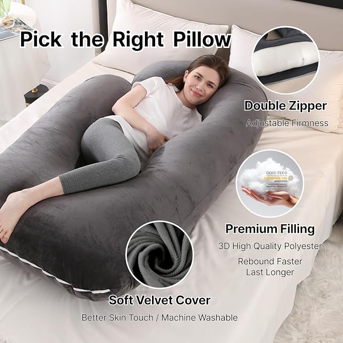 Pregnancy Pillow, Full Body 57 Inch Maternity Pillow - Image 3