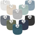Konssy 10-Pack Muslin Baby Bibs, Soft Cotton Bandana Bibs by Konssy