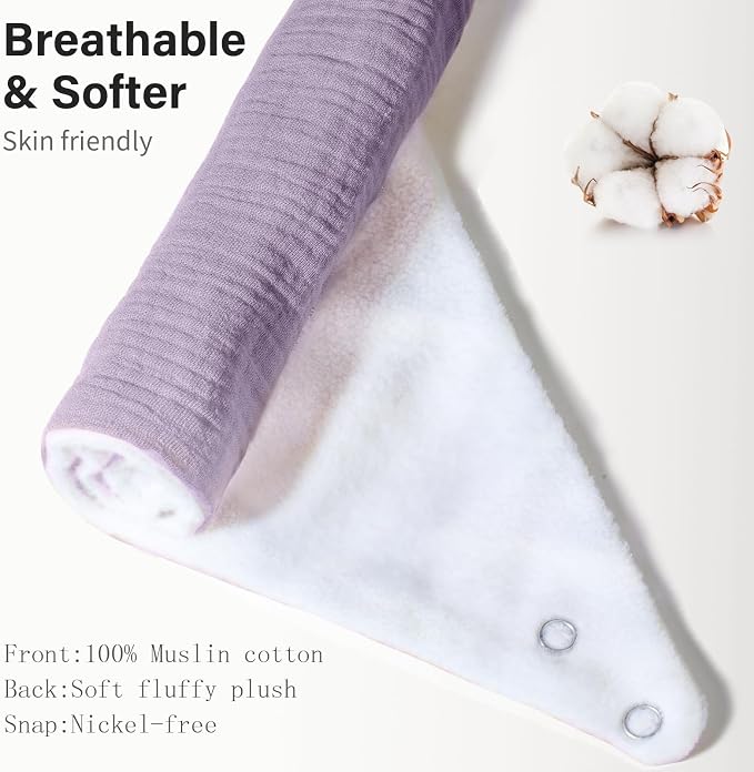 Muslin Baby Bibs, Soft Triangular Baby Bandana Drool Bibs - Image 3
