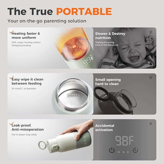BOLOLO Portable Bottle Warmer for Travel, Super Fast Charging, Instant - Image 2