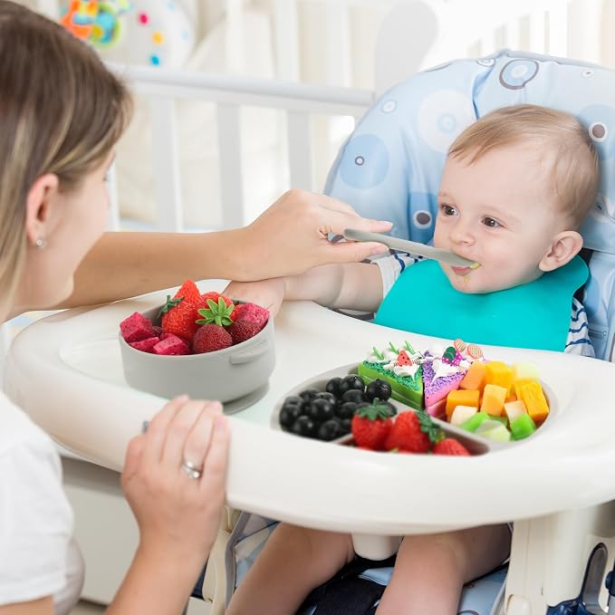 Dandat 24 Pcs Silicone Baby Feeding Set, 6 Baby Toddler Suction Bowls 6 Divided - Image 6