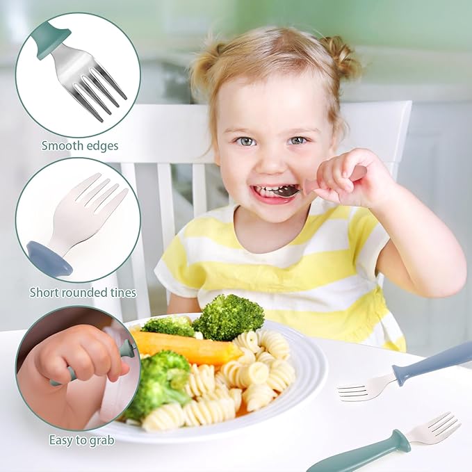 Pimoys 6-Pack Stainless Steel Toddler Forks Baby & Kids Utensils - Image 4