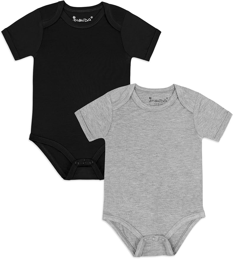 Jimonda Baby Bodysuits Rayon from Bamboo Short Sleeve Baby Boys Girls Rompers by JimondaBaby