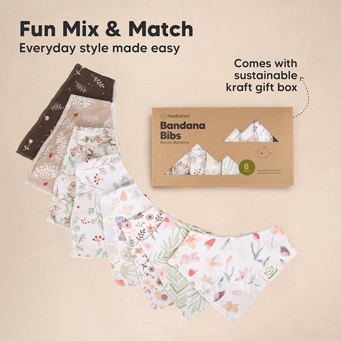 8-Pack Organic Baby Bandana Bibs - Image 9