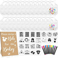 Newwiee 55 Pcs White Bibs for Baby Decorating Design a Bib Decorate Plain by Newwiee