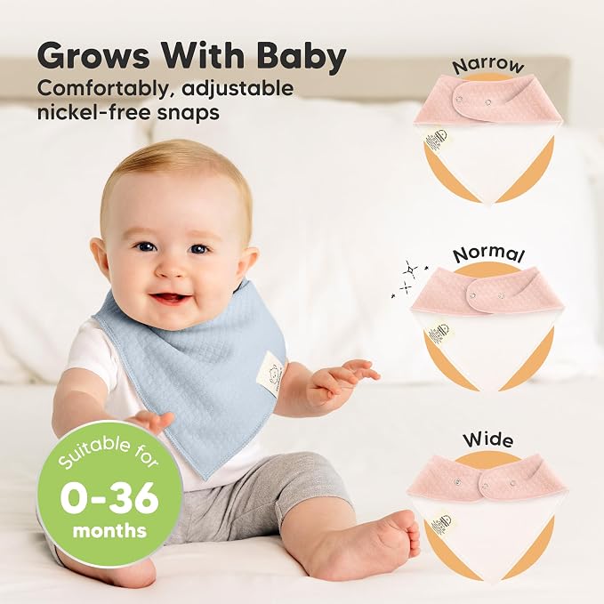 KeaBabies 8-Pack Bandana Bibs for Baby Girls, Boys - Image 4