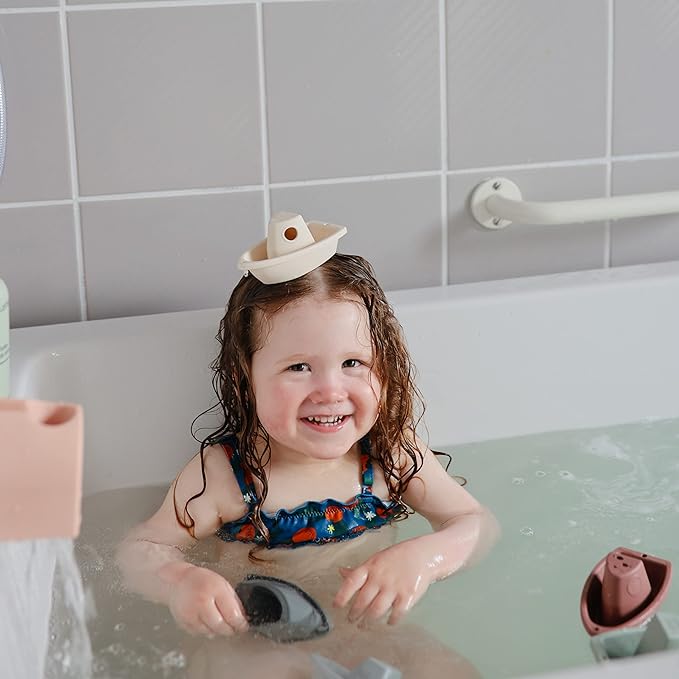 mushie Stackable Bath Boats Toy | Floating Bathtub Toys - Image 4